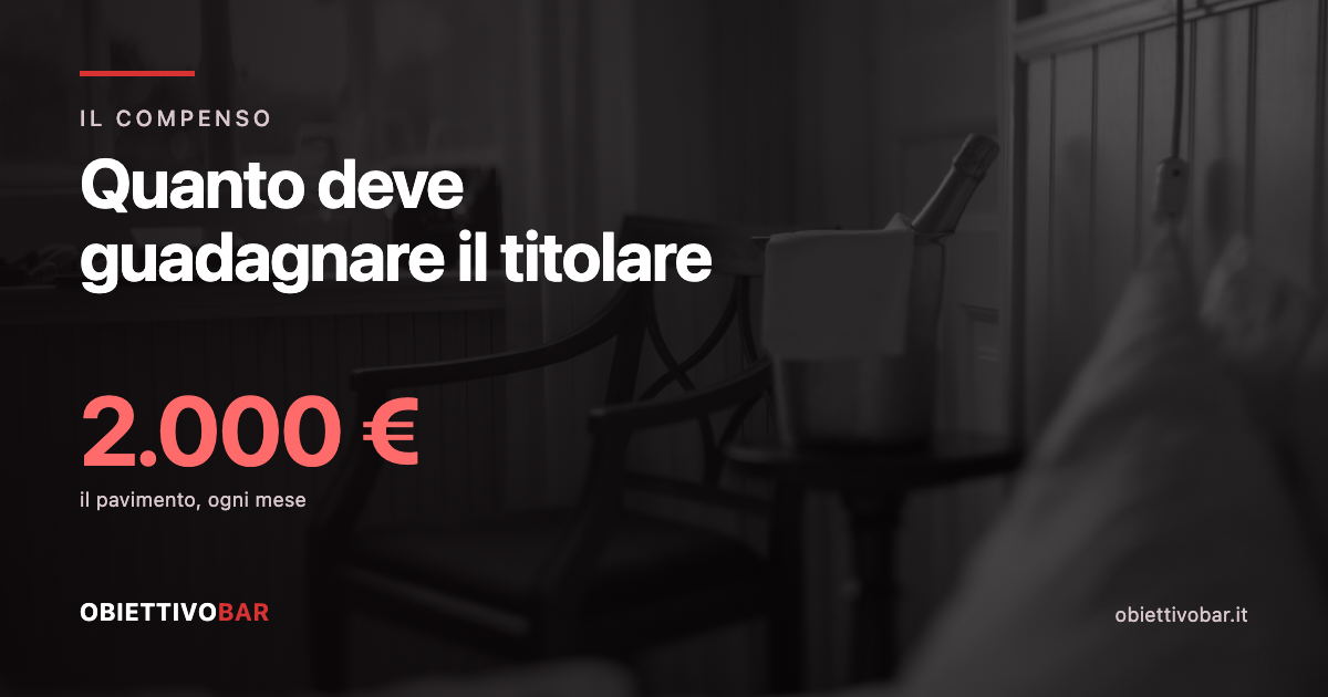 Una sala vuota a fine servizio. Il compenso del titolare parte da un pavimento di 2.000 euro al mese.